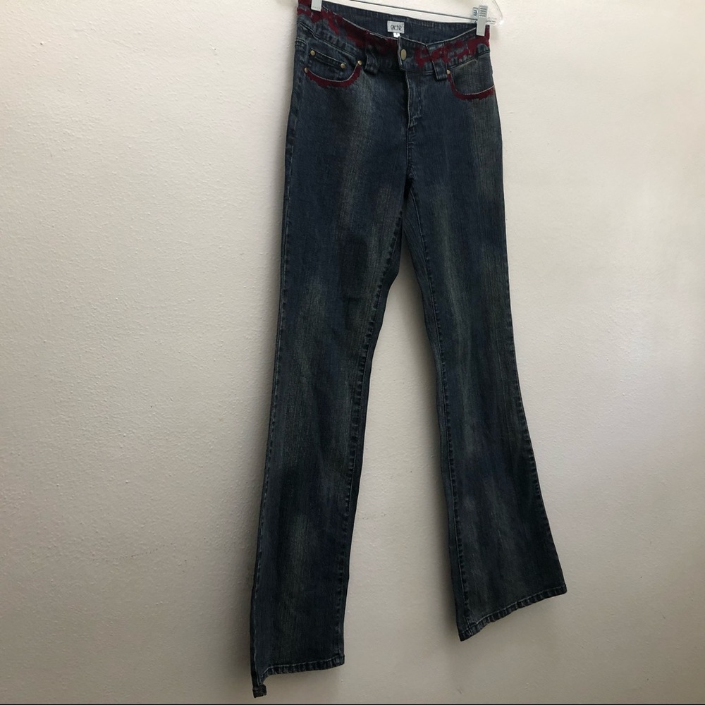 Cache Novelty Denim with Design on Waist and Pockets Women's Size 6 Dark Wash - Picture 13 of 16